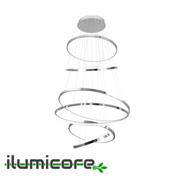 Candil de Led Sao 240w Color Cromado Lujo Marca León Iluminación