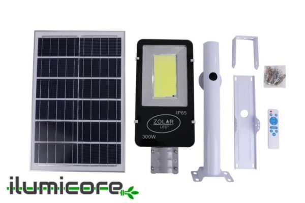 Lampara Suburbana Led COB Solar 300W; marca Zolar Led